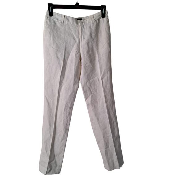 Lauren Ralph Lauren Edita 100% Linen Ivory/ Cream Pant - Size 4 - Picture 1 of 11